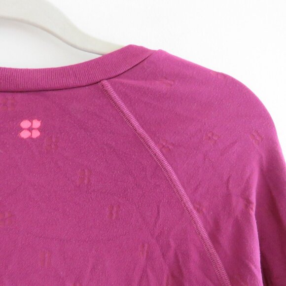 SWEATY BETTY Modal Dot Jacquard Base Layer Top in Amaranth Pink - Size S - Picture 10 of 15